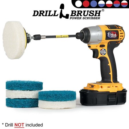 Drillbrush Drill Brush Power Scrubber Pads - Kitchen - Stove - Cleaning Pads P4-3WB-3V-5X-QC-DB